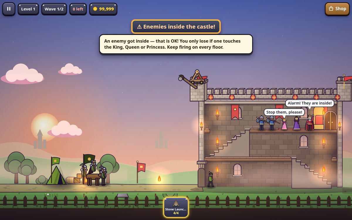 Rajyam World 1 daytime meadow fortress
